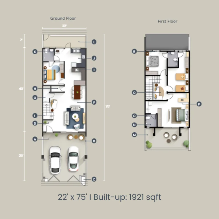 Klemeru 2 floor plan — Intermediate lot, 1,921 sq ft built-up