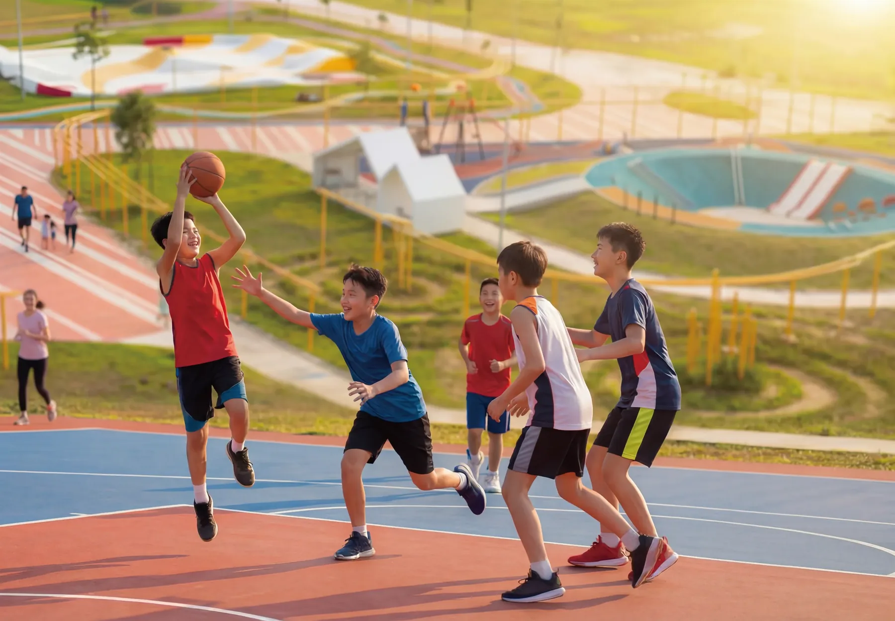 Community park with basketball court at Klemeru township, Ipoh
